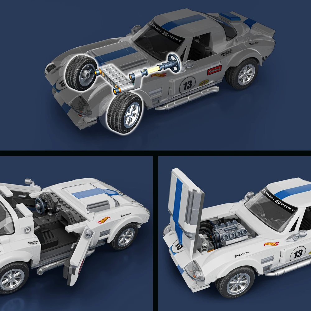 MATTEL BRICK SHOP HOT WHEELS konstruktorius – Corvette Grand Sport (JGR31)