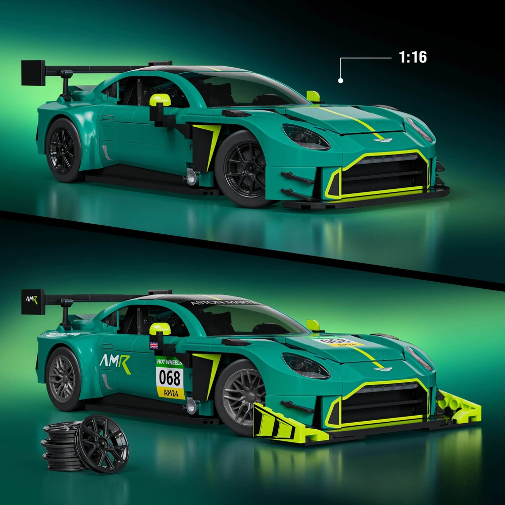 MATTEL BRICK SHOP HOT WHEELS Aston Martin Vantage GT3 konstruktorius (JLF51)
