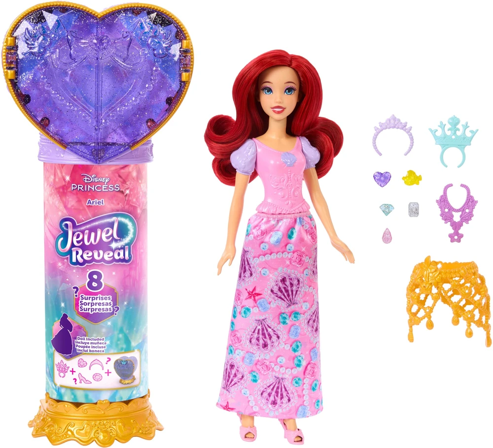 Mattel DISNEY PRINCESS JEWEL REVEAL Arielės siurprizas (JHL49)