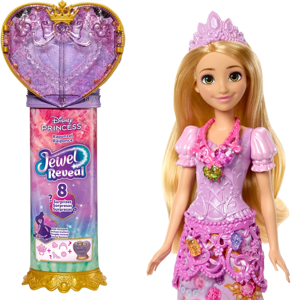 Mattel DISNEY PRINCESS JEWEL REVEAL Auksaplaukės siurprizas (JLK28)