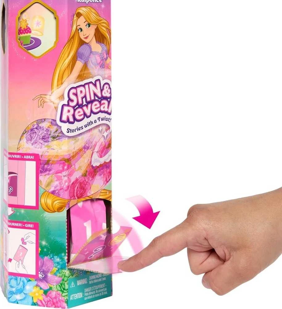 Mattel DISNEY PRINCESS SPIN and REVEAL Auksaplaukės siurprizų rinkinys (HTV86)
