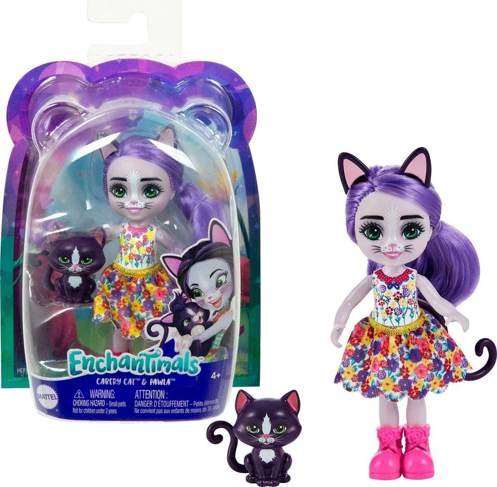 Mattel „Enchantimals“ herojės rinkinys meškutė/paukštelis/katytė (HCF97)
