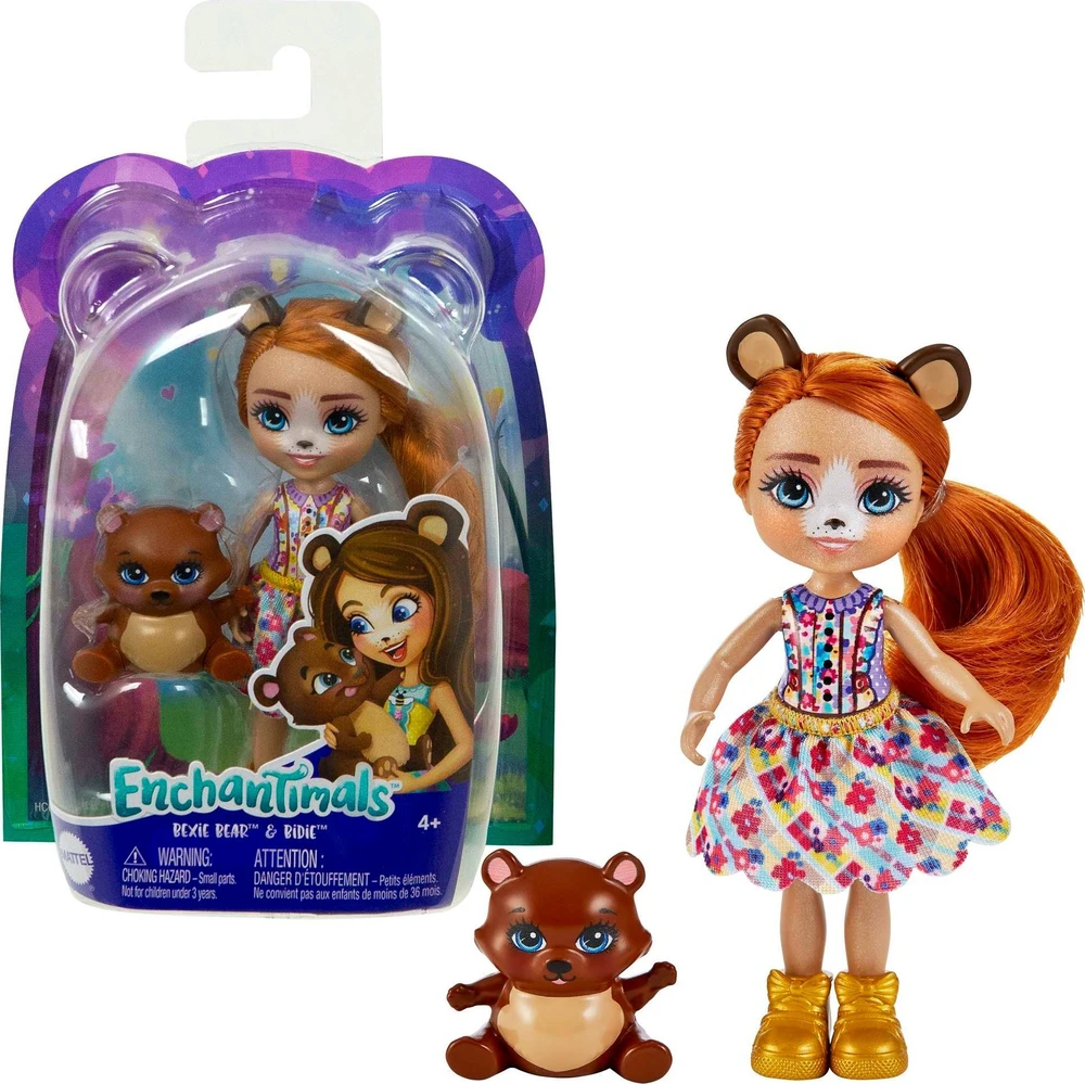 Mattel „Enchantimals“ herojės rinkinys meškutė/paukštelis/katytė (HCF97)