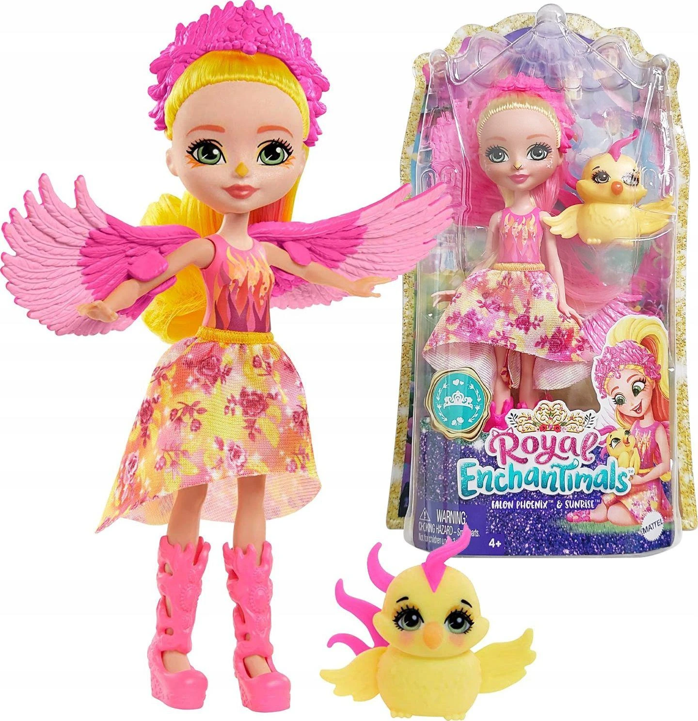 Enchantimals herojė feniksė Falonė su gyvūnėliu