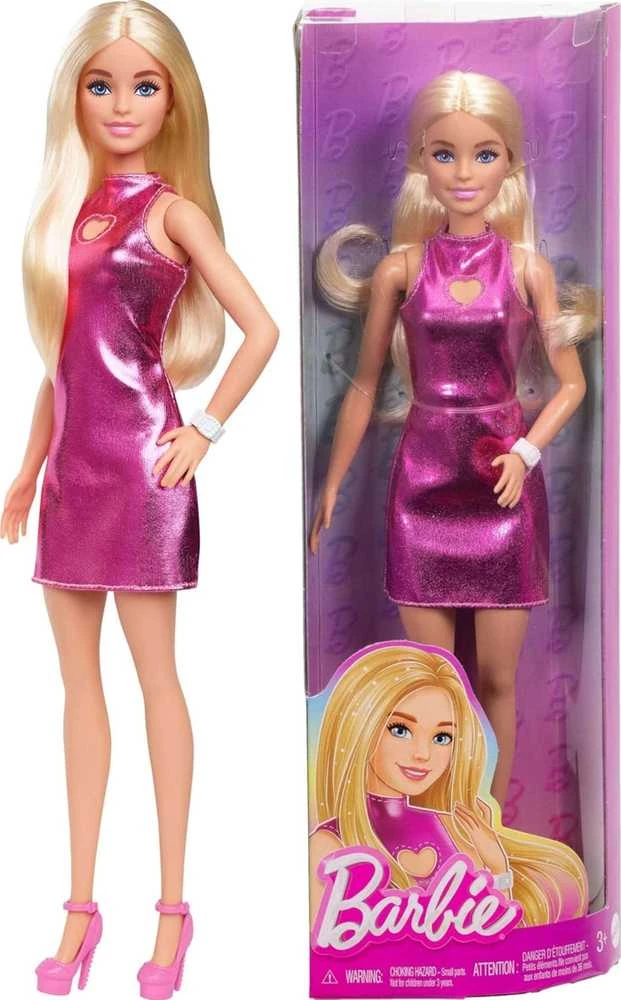 Mattel BARBIE madistė blizgančia rožine suknele (HYT88)