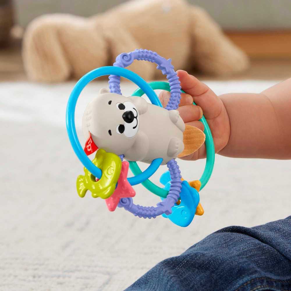 Fisher-price kramtukas su barškučiu, daugiaspalvis, audinys