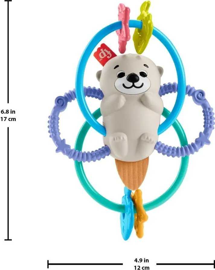 Fisher-price kramtukas su barškučiu, daugiaspalvis, audinys