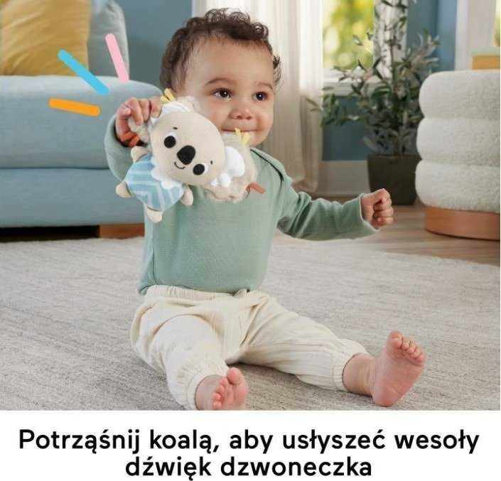Mattel Fisher-Price Simply Senses naujagimio mankštos kilimėlis su 6 sensoriniais žaisliukais
