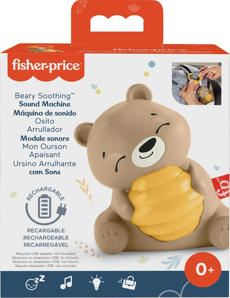 Mattel Fisher Price Raminantis žaislas meškiukas su raminančia muzika ir šviesa