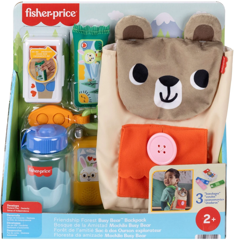 Fisher-Price edukacinis kuprinė žaislas meškiukas