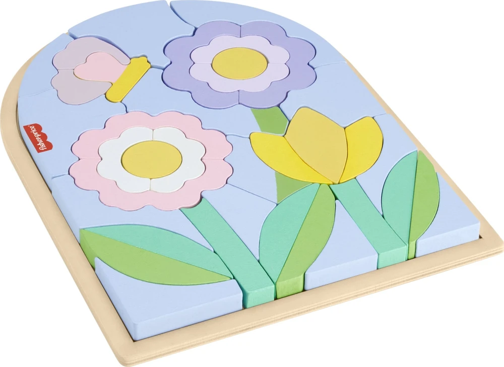 Mattel FISHER-PRICE medinė dėlionė – Gėlės (HXT97)