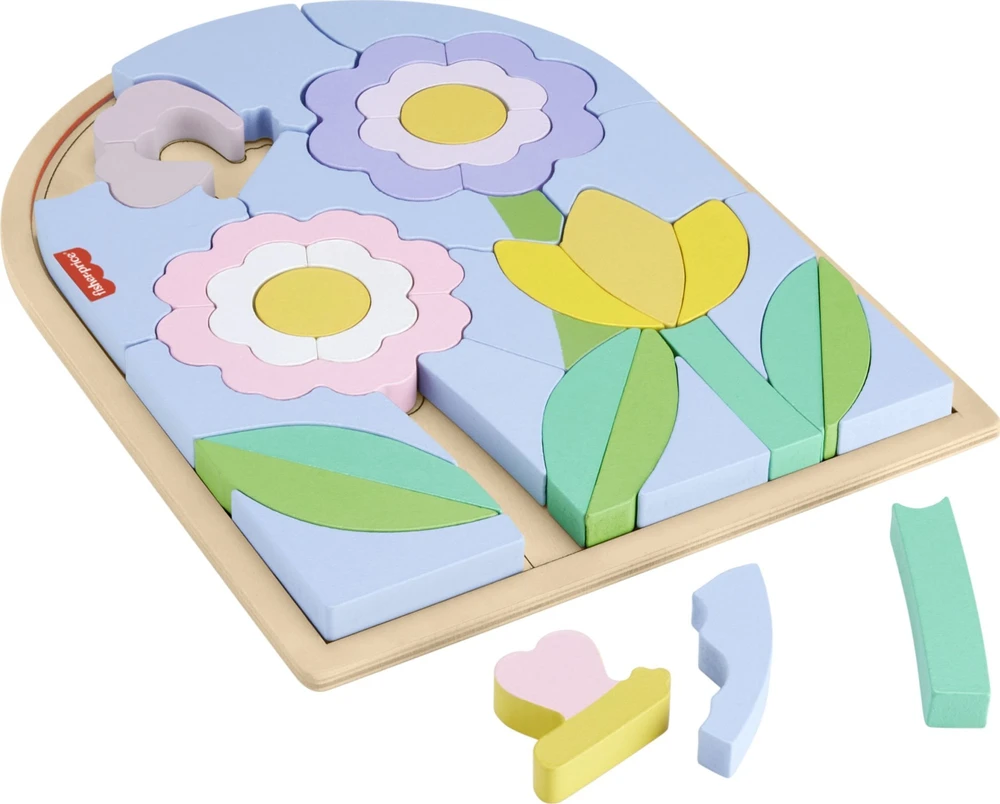 Mattel FISHER-PRICE medinė dėlionė – Gėlės (HXT97)