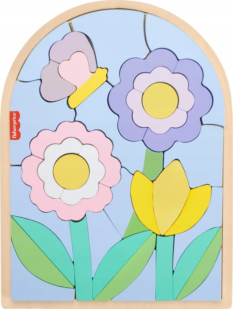 Mattel FISHER-PRICE medinė dėlionė – Gėlės (HXT97)