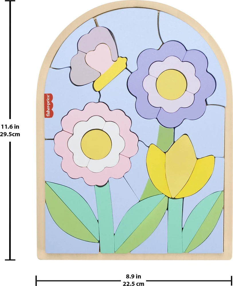 Mattel FISHER-PRICE medinė dėlionė – Gėlės (HXT97)