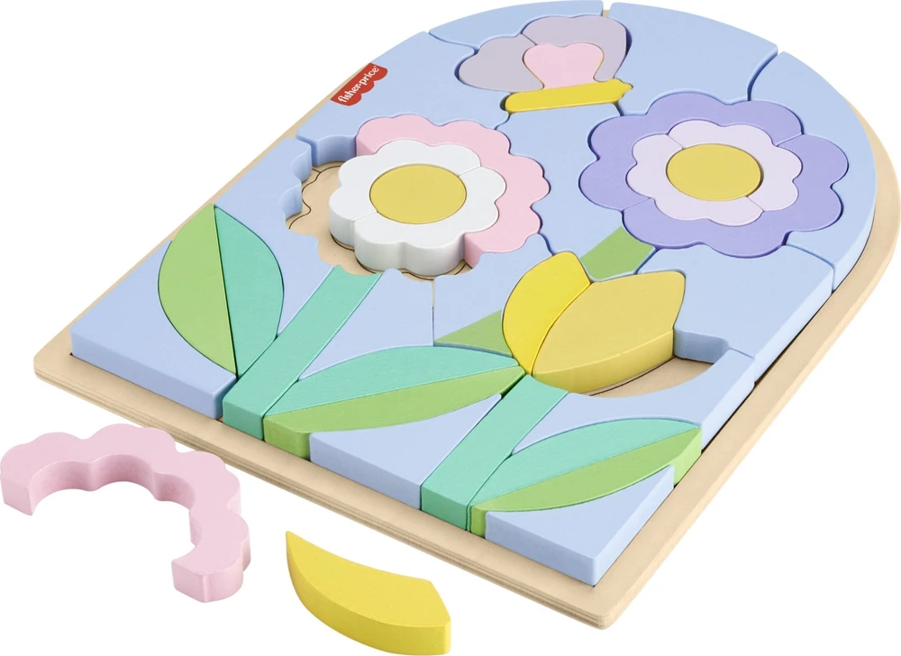 Mattel FISHER-PRICE medinė dėlionė – Gėlės (HXT97)