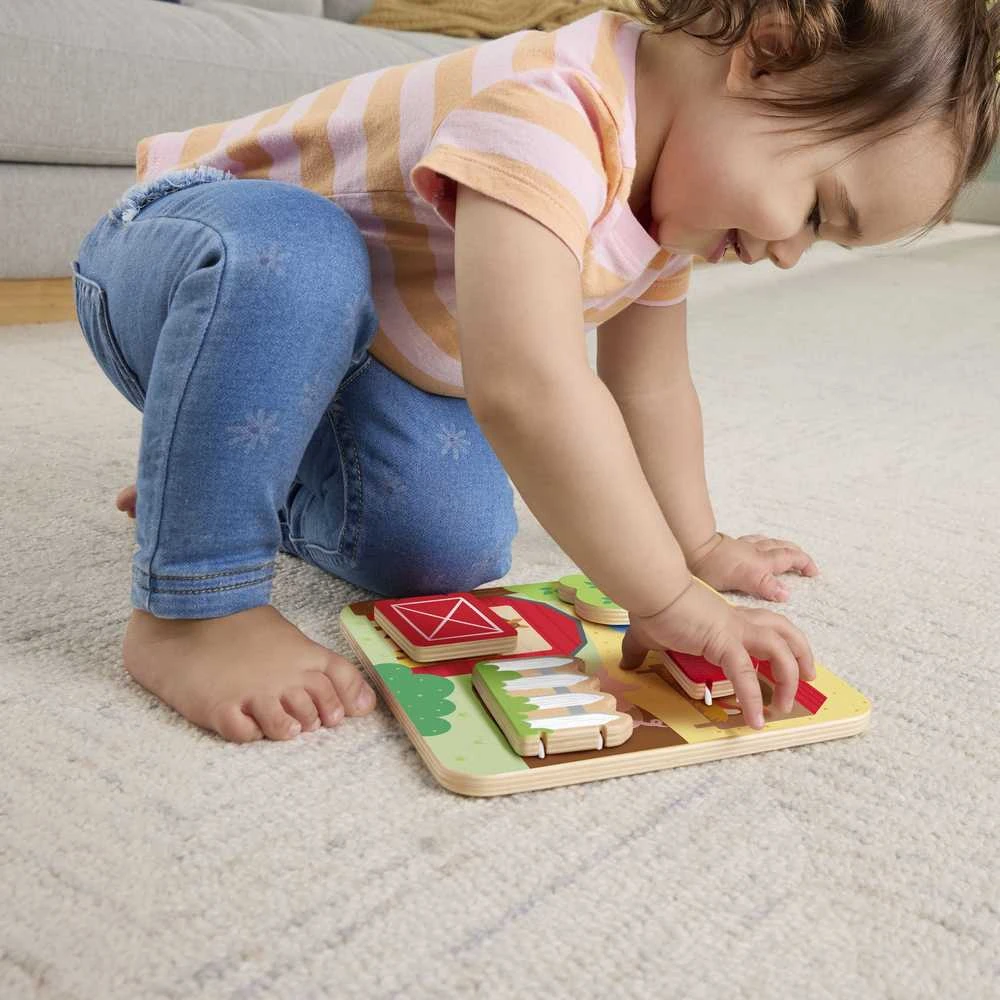 Mattel FISHER-PRICE edukacinė medinė lenta – Ūkio gyvūnai (JCY33)