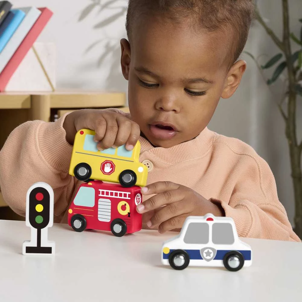 Fisher Price Medinių mažų transporto priemonių rinkinys