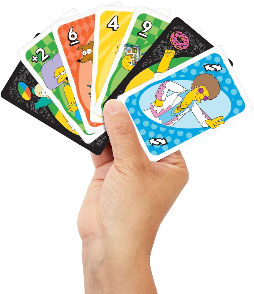 Žaidimas - Mattel UNO The Simpsons 112 kortų specialus taisyklė "Woo-hoo! D'OH!"