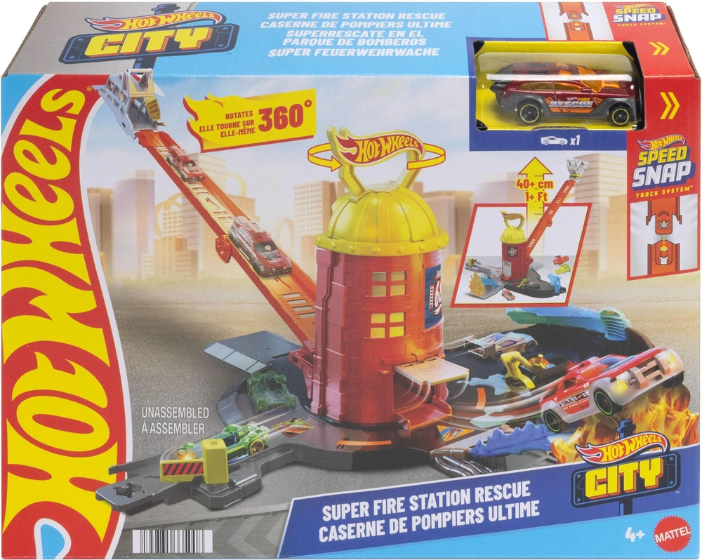 Mattel HOT WHEELS CITY rinkinys – Super gaisrinės stotis (JHL95)