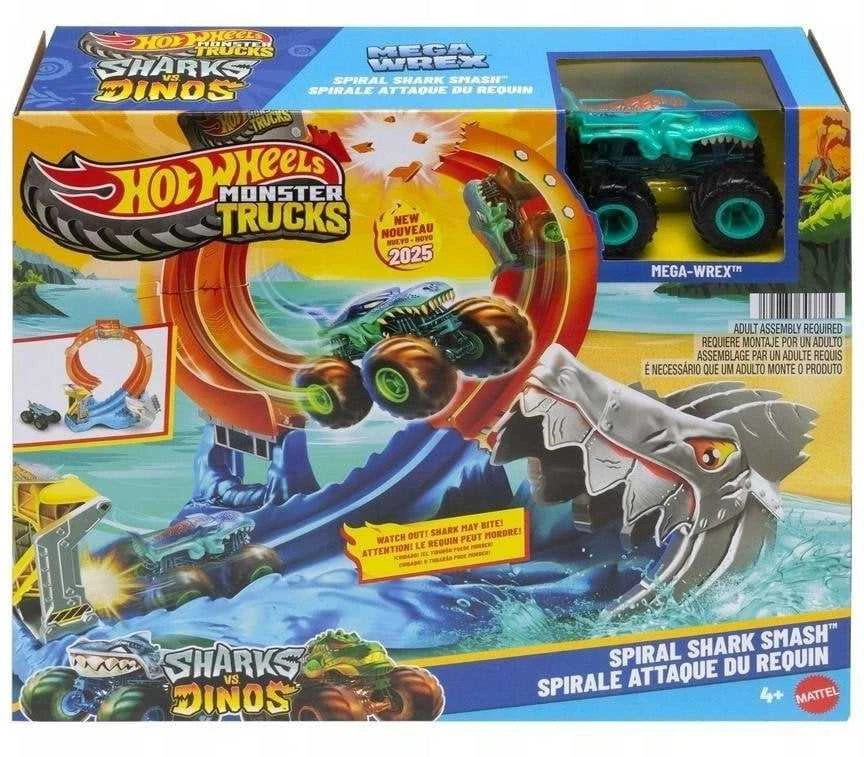 Mattel „Hot Wheels“ trasa „Corkscrew Shark Smash JFR08“