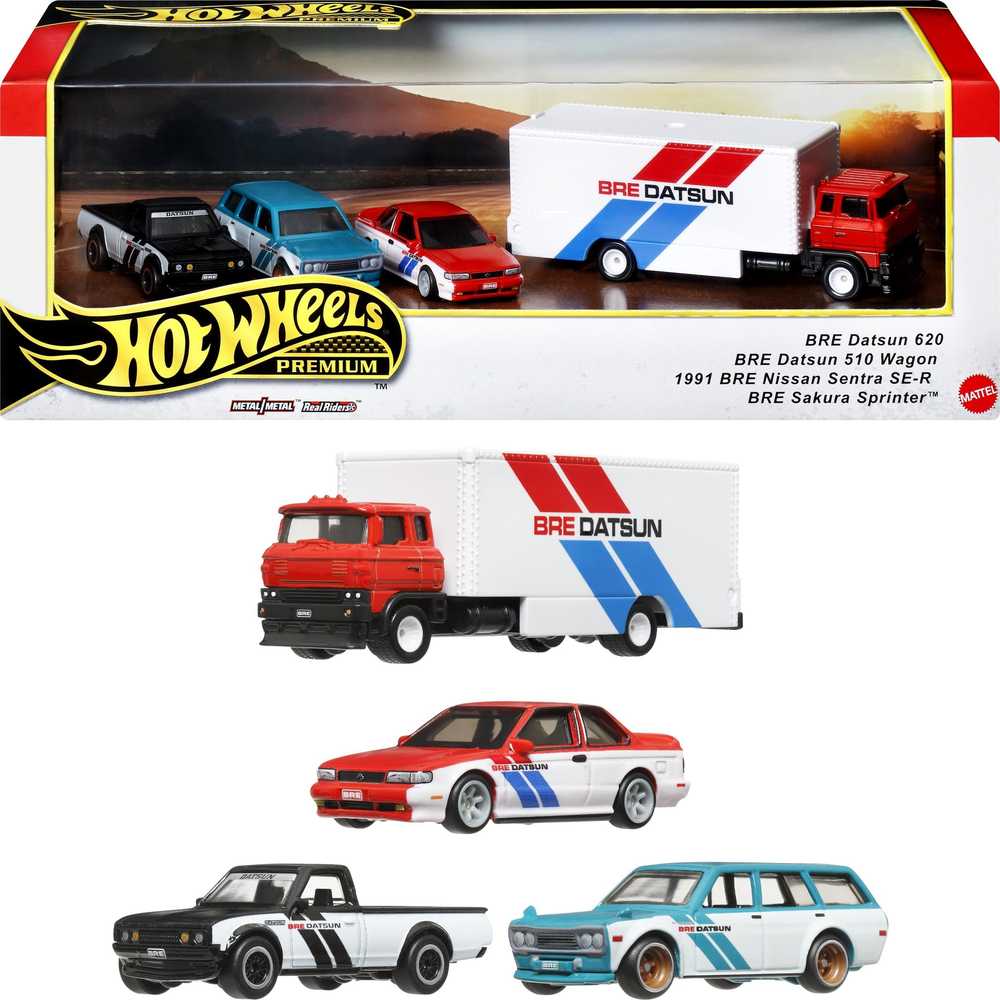 Mattel Žaislinis Hot Wheels Premium rinkinys su 3 automobiliais ir Team Transport 1:64