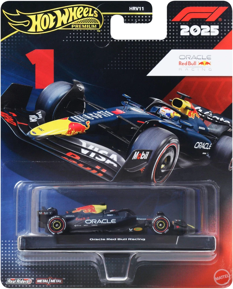 Formulės 1 bolido modelis Mettel Hot Wheels Premium Oracle Red Bull Racing 2025 Formula 1® Team #1 (JKD83), atsitiktinė spalva