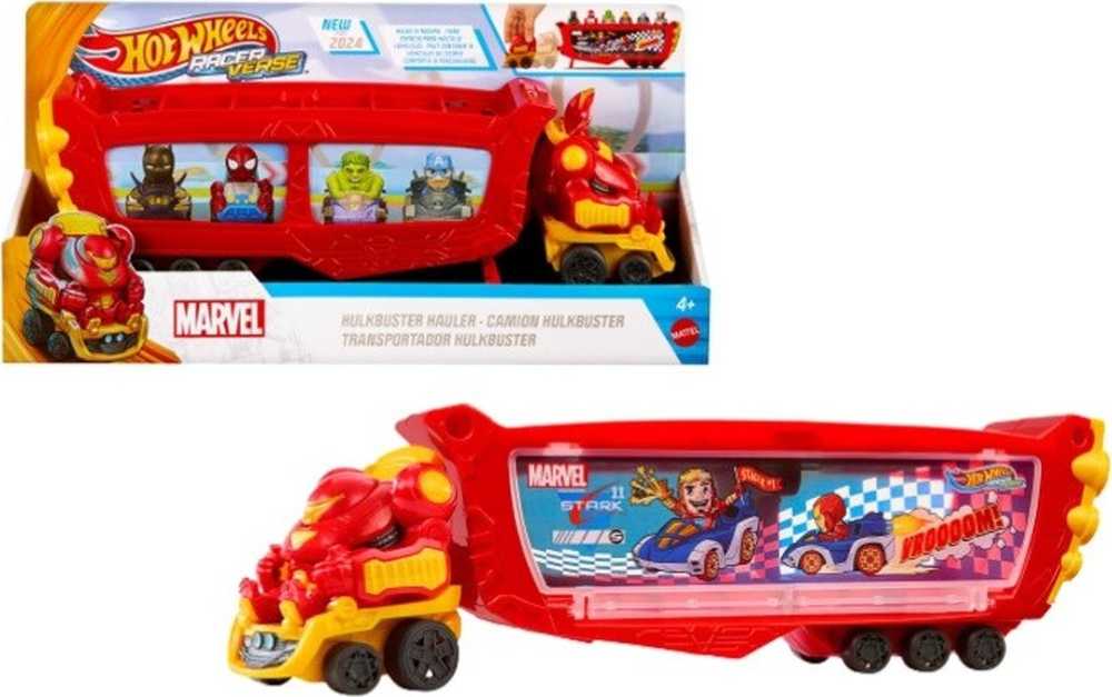 Sunkvežimis Marvel Hulkbuster Hauler Truck iš Hot Wheels RacerVerse, telpa 10 vnt.