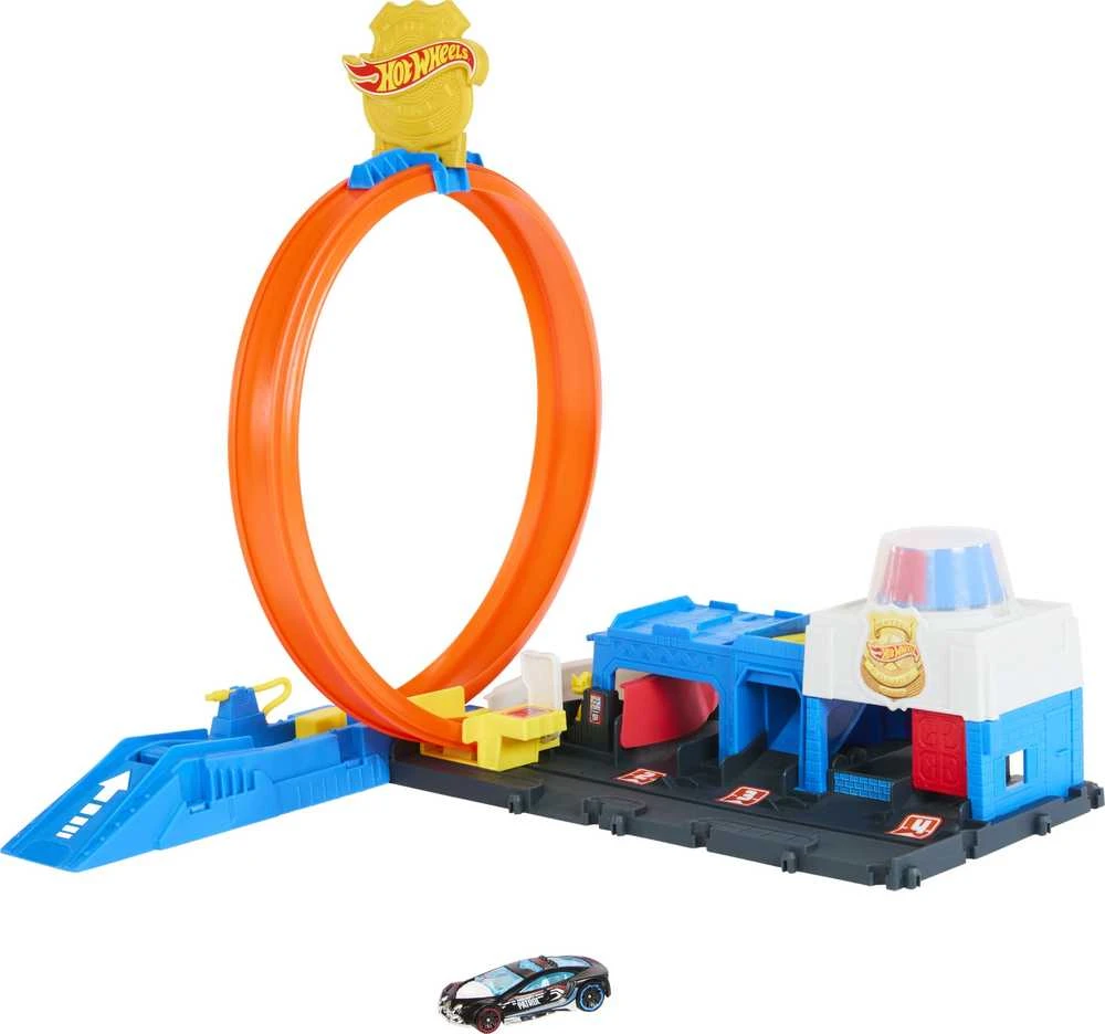Mattel HOT WHEELS CITY rinkinys – Super policijos stotis (JBM71)