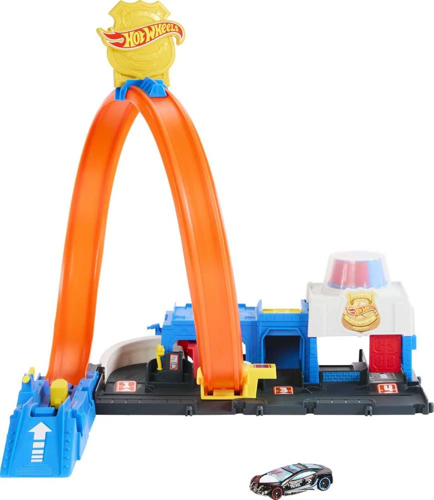 Mattel HOT WHEELS CITY rinkinys – Super policijos stotis (JBM71)
