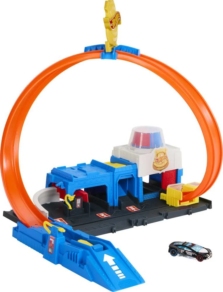 Mattel HOT WHEELS CITY rinkinys – Super policijos stotis (JBM71)