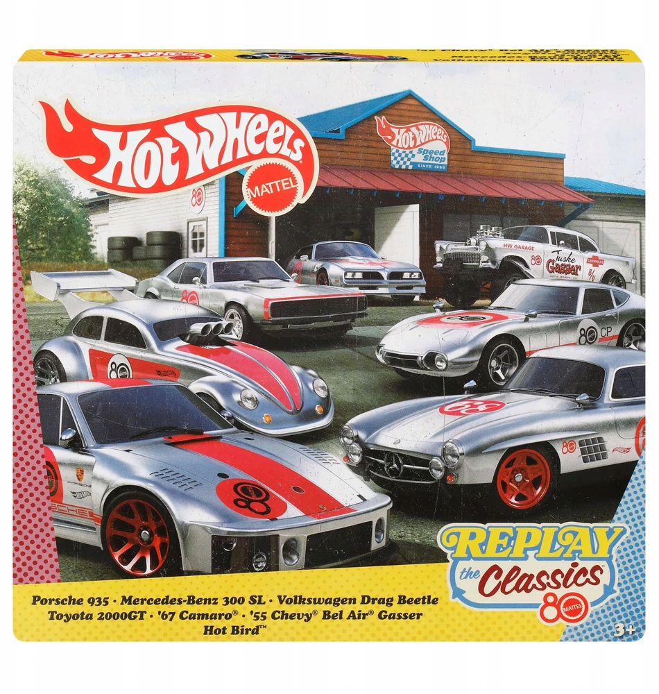 Mattel „Hot Wheels“ pakartoja klasikinį 7 metalinių transporto priemonių rinkinį „Sidabrinis Series“