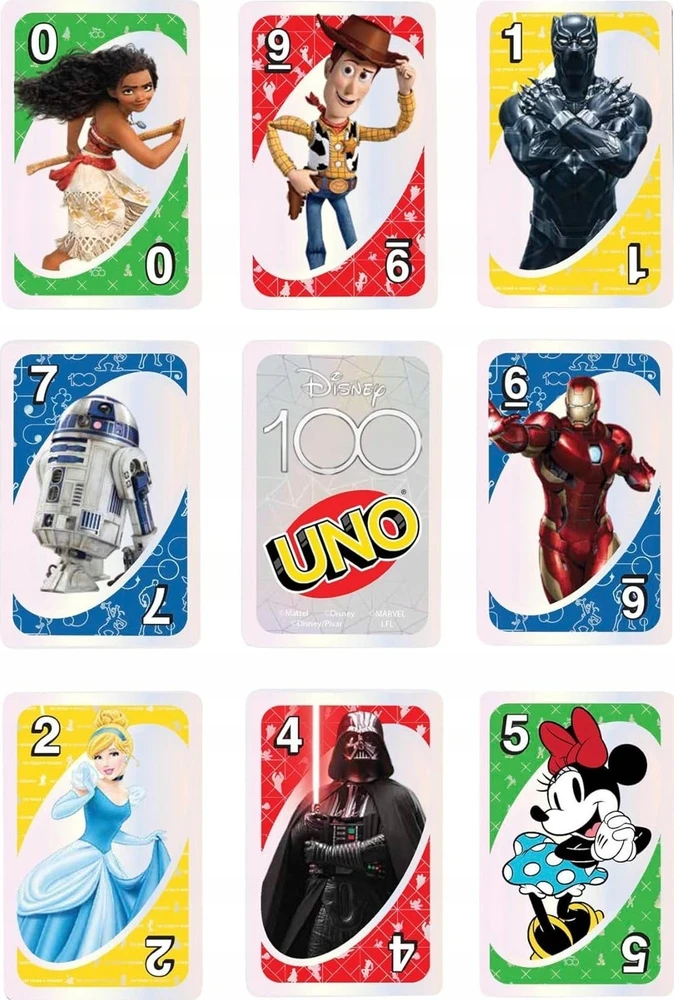 Mattel UNO kortos, skirtos DISNEY100-mečio jubiliejuim (HPW21)
