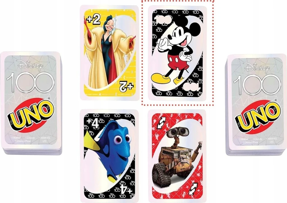 Mattel UNO kortos, skirtos DISNEY100-mečio jubiliejuim (HPW21)