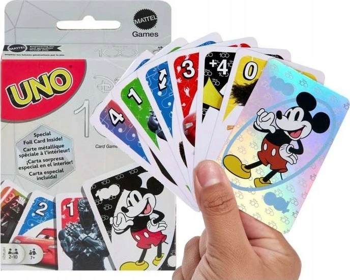 Mattel UNO kortos, skirtos DISNEY100-mečio jubiliejuim (HPW21)