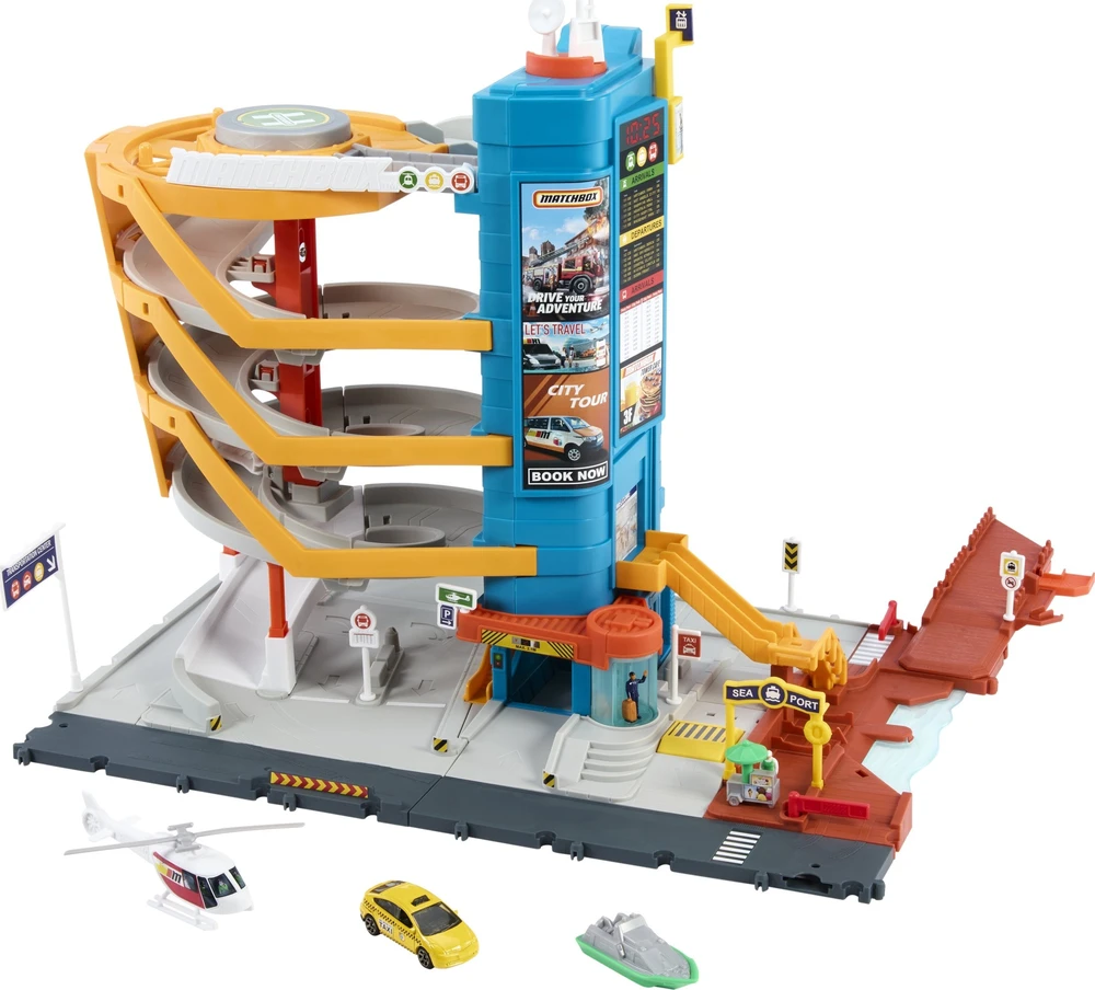 Žaislinė trasa Mattel Matchbox rinkinys „Transporto centras“