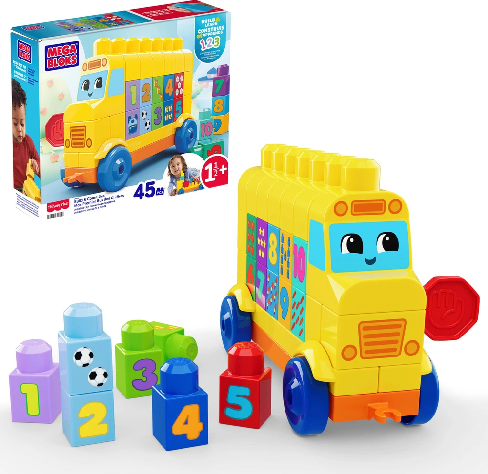 Mattel MEGA BLOKS konstravimo ir skaičiavimo autobusas (JKG34)