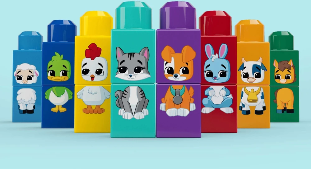 Mattel MEGA BLOKS konstruktorius – traktorius su gyvūnėliais (JKG33)