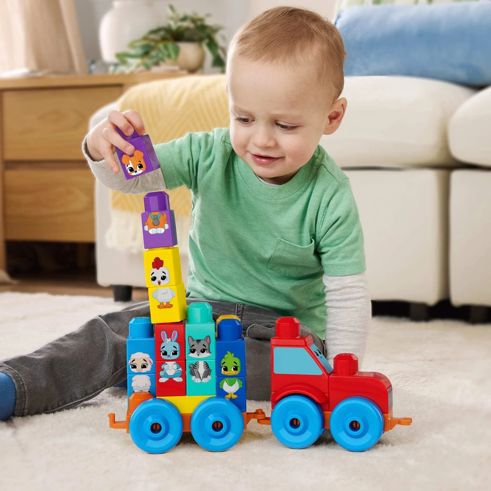 Mattel MEGA BLOKS konstruktorius – traktorius su gyvūnėliais (JKG33)