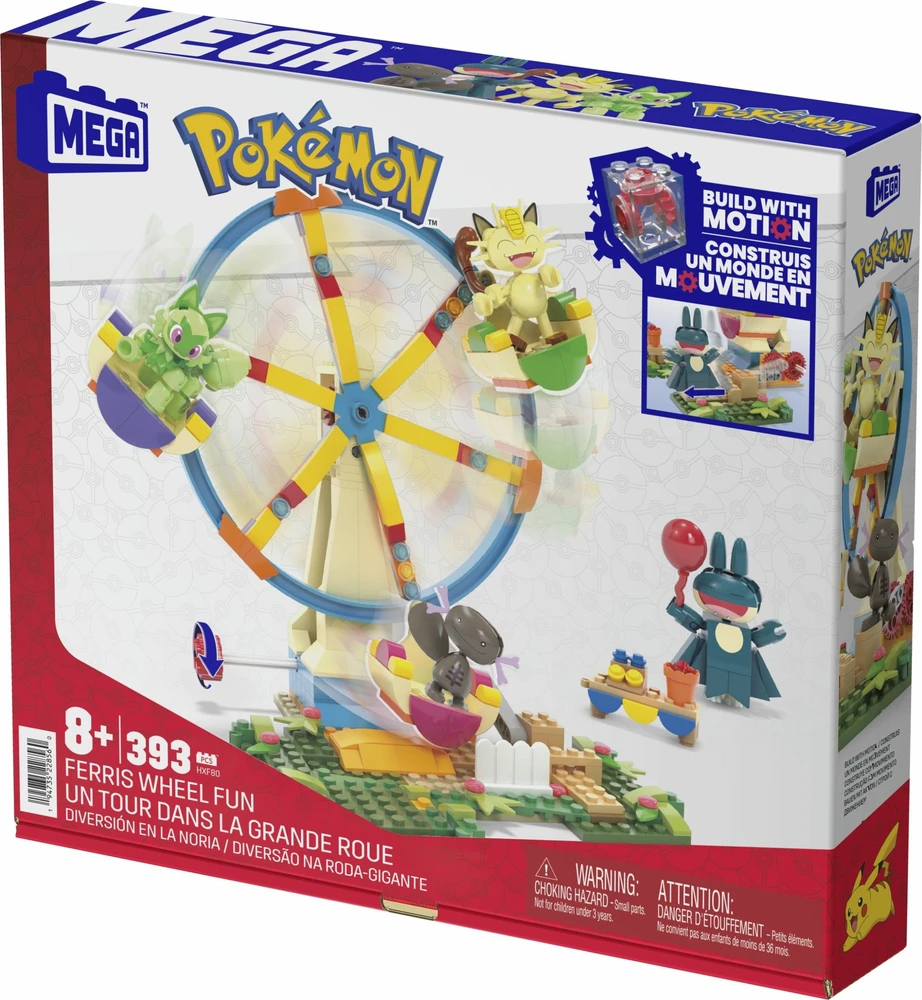 Mattel MEGA - Pokémon konstruktoriaus rinkinys Ferris ratas su figūrėlėmis - 393 detalės (HXF80)