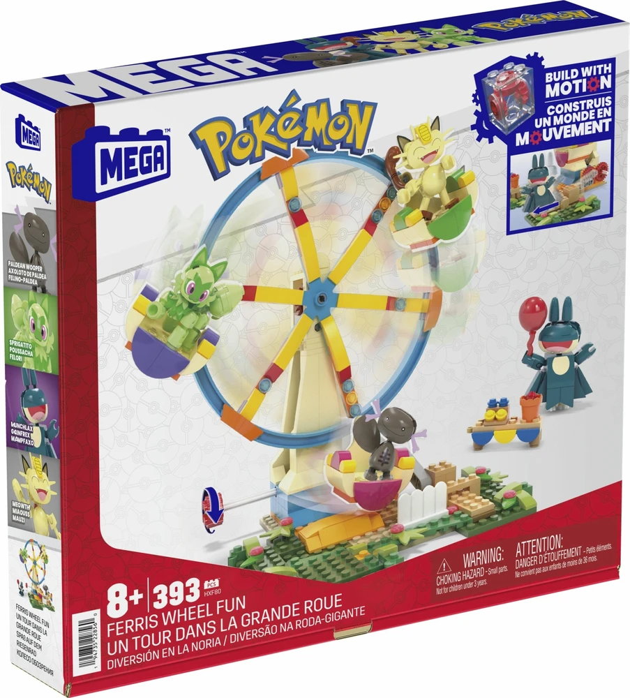Mattel MEGA - Pokémon konstruktoriaus rinkinys Ferris ratas su figūrėlėmis - 393 detalės (HXF80)