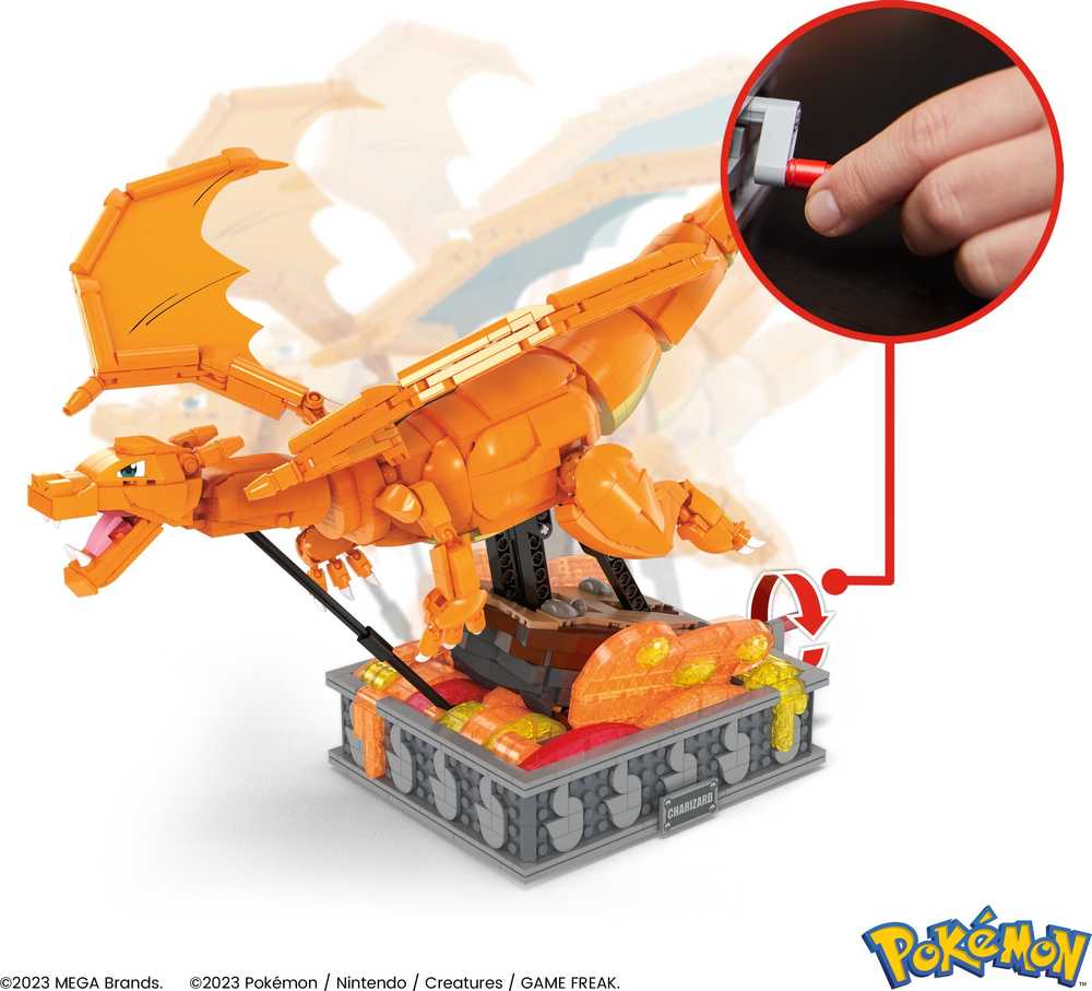 Mattel Mega Pokemon Mechaninis Charizard su judesys