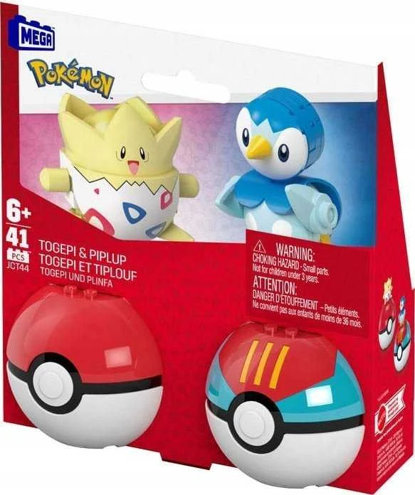 Mega Bloks Konstruktorius MEGA Pokemon Pokeball Togepi & Piplup JCT44