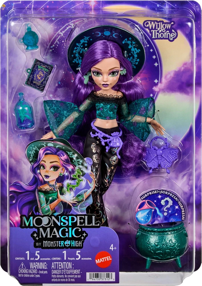 Mattel MONSTER HIGH MOONSPELL MAGIC lėlė Willow - gamtos kerėtoja (JMB92)