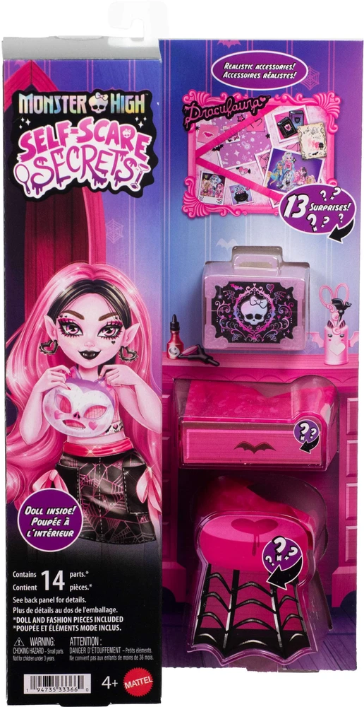 Mattel MONSTER HIGH SELF-SCARE SECRETS Drakulauros rinkinys