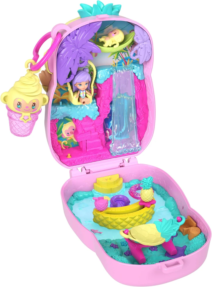 Polly Pocket žaisliukas „Core Compact“ su ananasais ir beždžionėmis, Colada (JKC49)