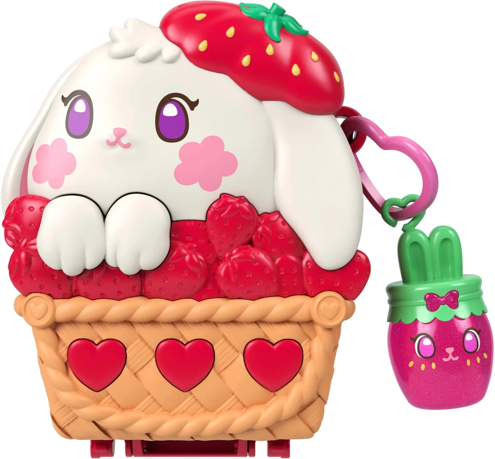 Polly Pocket – kompaktiškas braškių zuikučio krepšelis (JKC47)