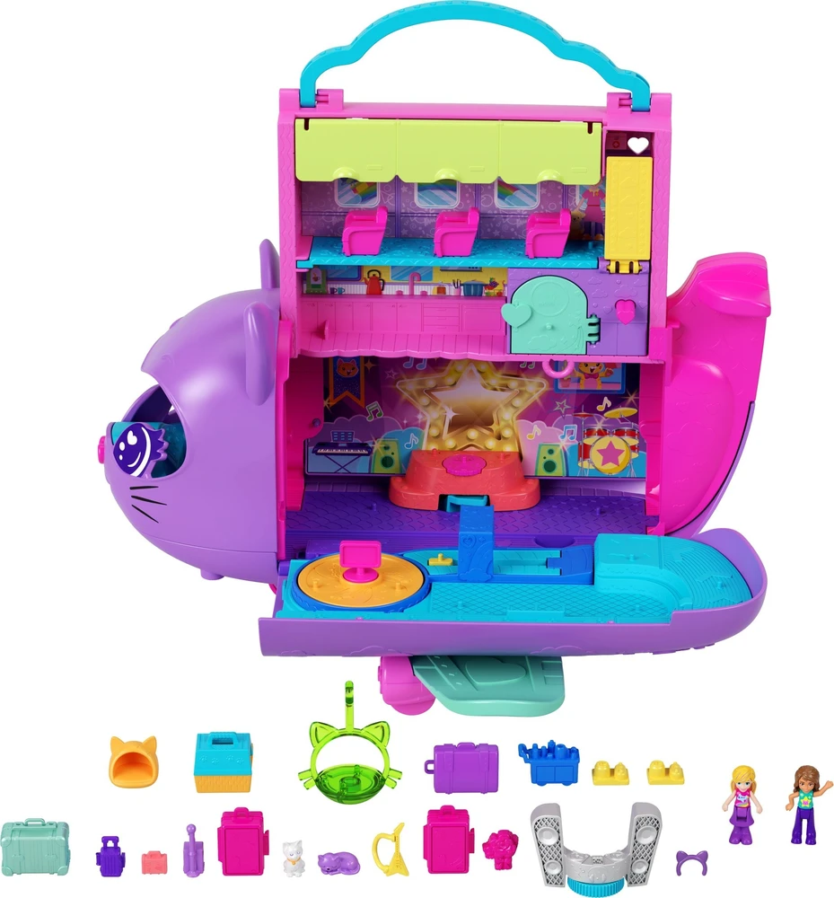 Mattel POLLY POCKET katinėlio lėktuvo žaidimų rinkinys (HWP19)