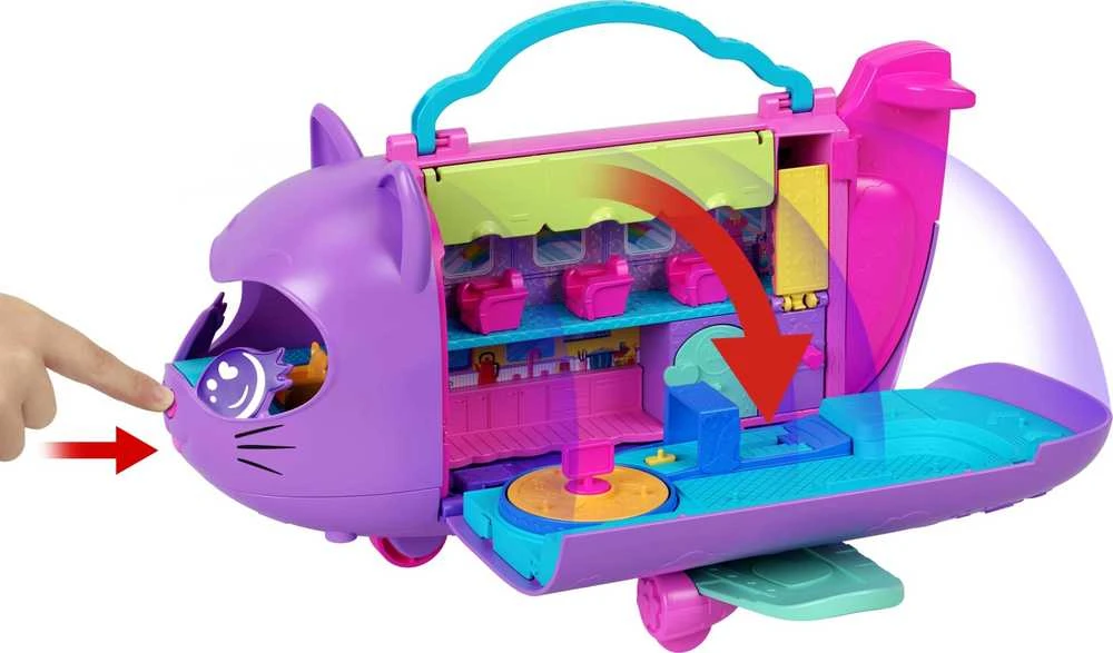 Mattel POLLY POCKET katinėlio lėktuvo žaidimų rinkinys (HWP19)