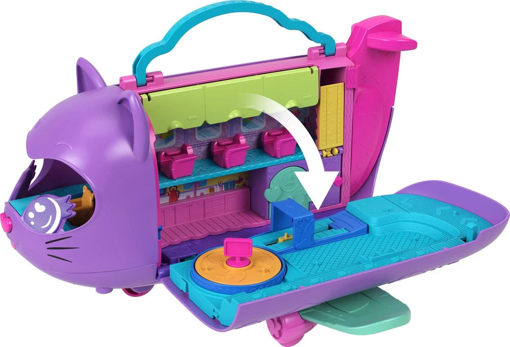 Mattel POLLY POCKET katinėlio lėktuvo žaidimų rinkinys (HWP19)