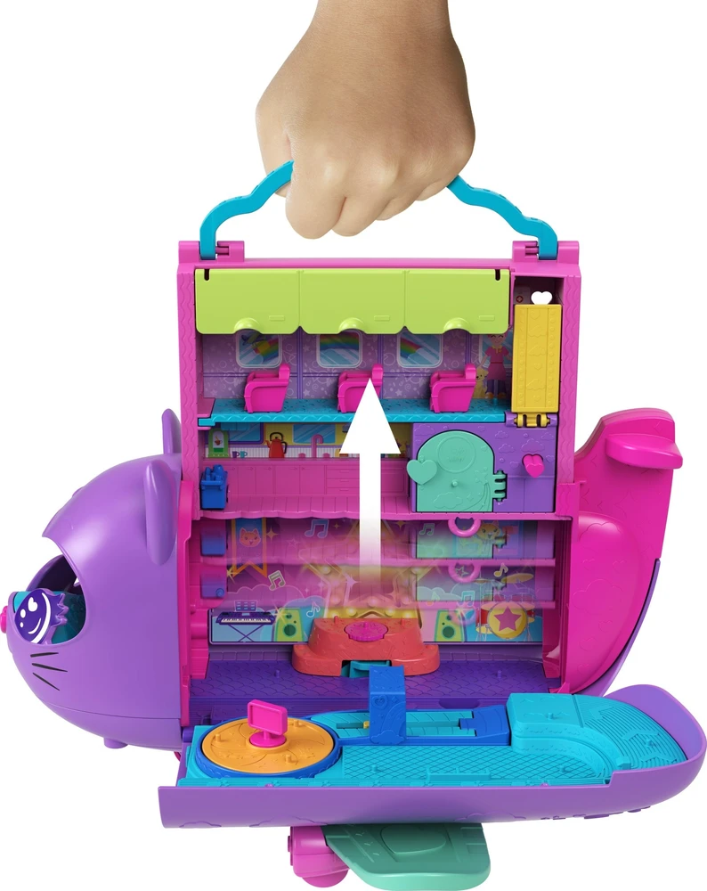 Mattel POLLY POCKET katinėlio lėktuvo žaidimų rinkinys (HWP19)